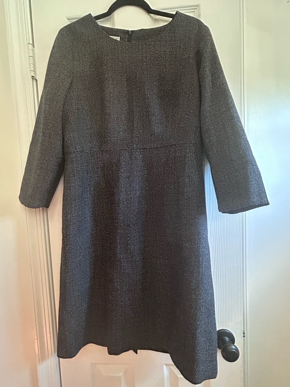 Pendleton 100% Virgin Wool Dark Gray Sheath Dress Size 12 Classic Mininalist